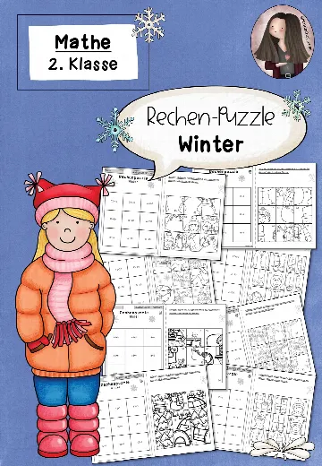 Cover: Rechenpuzzles Winter ZR 100 (Klasse 2) Mathematik – digitales Unterrichtsmaterial für die Grundschule