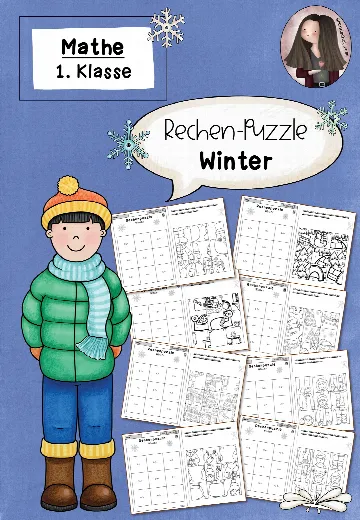 Cover: Rechenpuzzles Winter ZR 20 (Klasse 1) Mathematik – digitales Unterrichtsmaterial für die Grundschule