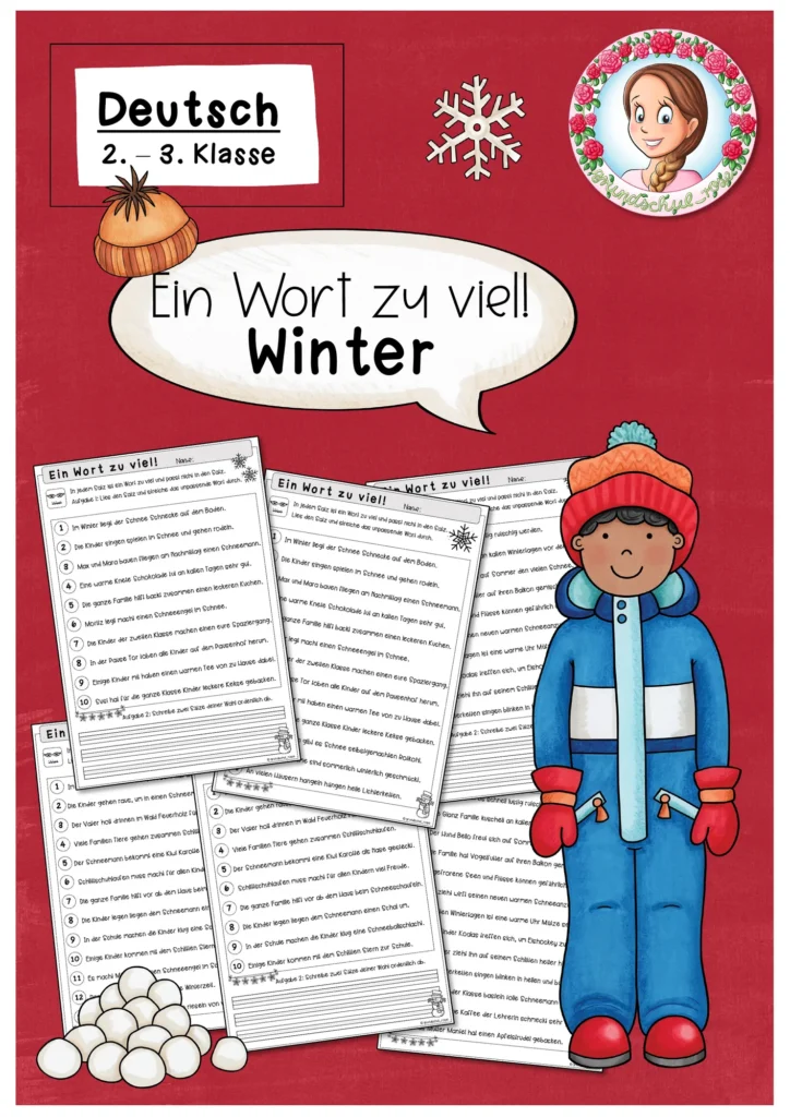 Arbeitsblätter Winter Deutsch Klasse 2-3 - Cover für Klasse 2-3