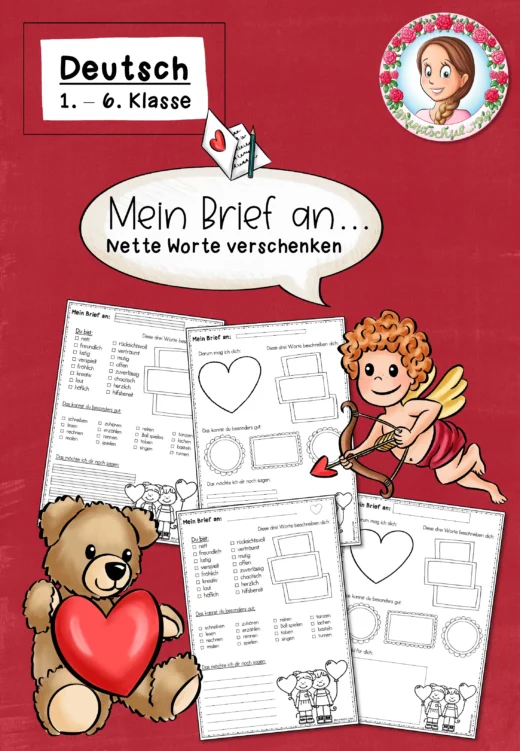 Briefe schreiben: Nette Worte verschenken zum Valentinstag (1.-6. Klasse) Deutsch