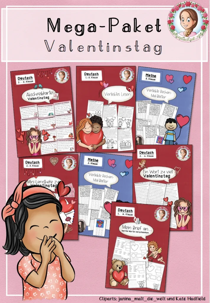 Materialpaket Valentinstag Mathematik Klasse 1 - Cover für Klasse 1