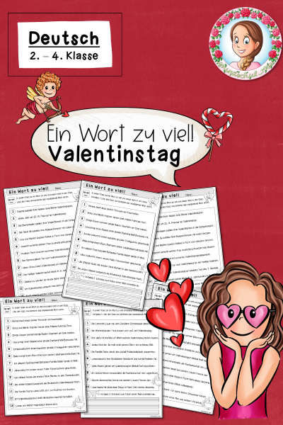 Ein Wort zu viel: Valentinstag (2.-3. Klasse) Deutsch (529291)