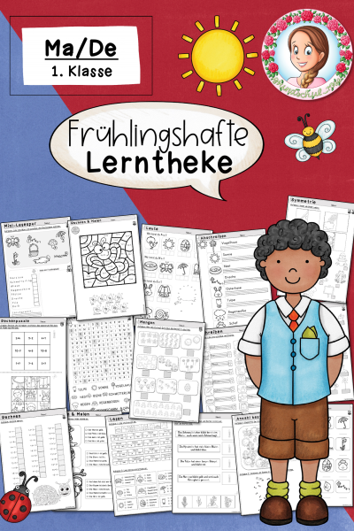 Lerntheke Frühling Klasse 1 Deutsch Mathematik Freiarbeit (545727)