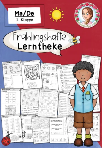 Cover: Lerntheke Frühling | Deutsch & Mathe Klasse 1 – digitales Unterrichtsmaterial für die Grundschule