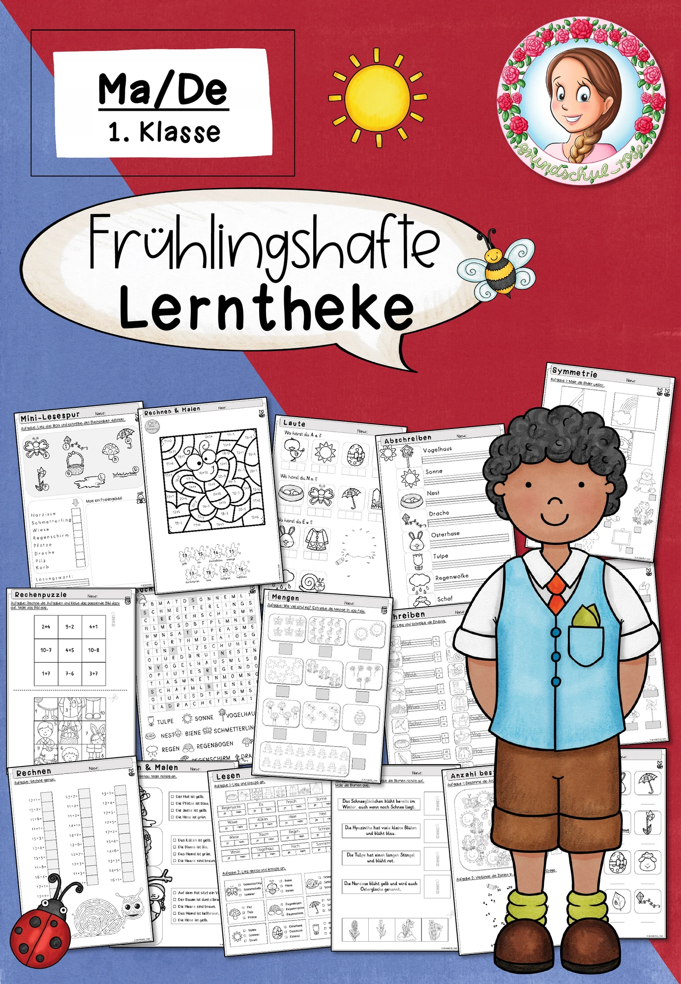 Lerntheke Frühling | Deutsch & Mathe Klasse 1