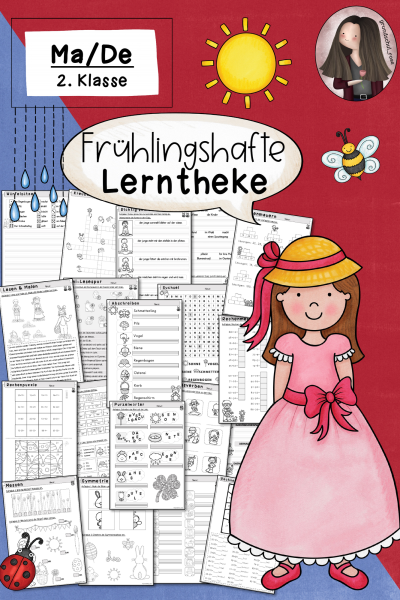 Lerntheke Frühling Klasse 2 Deutsch Mathe Freiarbeit (545817)
