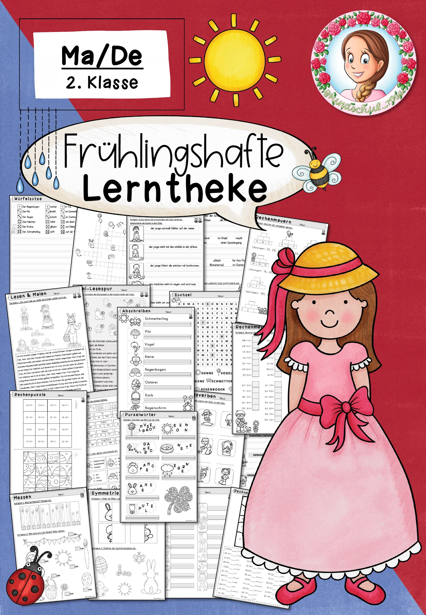 Lerntheke Frühling | Deutsch & Mathe Klasse 2