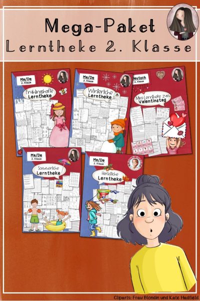 Mega-Paket Lerntheken für die 2. Klasse (Deutsch/Mathe) (545821)