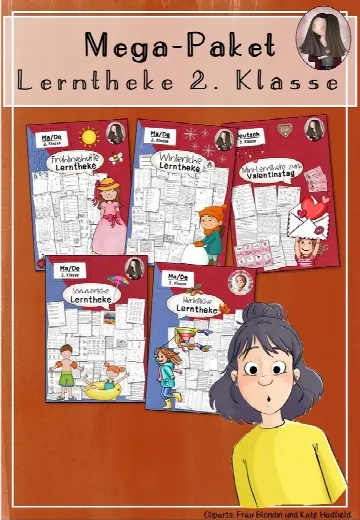 Cover: Mega-Paket Lerntheken für die 2. Klasse (Deutsch/Mathe) – digitales Unterrichtsmaterial für die Grundschule