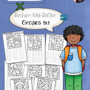 Großes Einmaleins 1x1 Rechenmalblätter - Rechen und Malen - - ZR1000 (Klasse 3 bis 5)