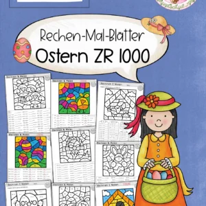 Rechenmalblätter Ostern Klasse 3 ZR 1000 Rechenmalblatt