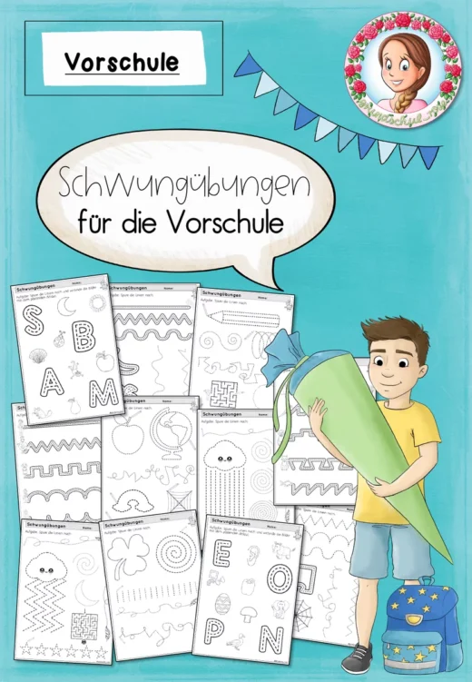 Cover: Schwungübungen Vorschule | Arbeitsblätter für Kita – digitales Unterrichtsmaterial für die Grundschule