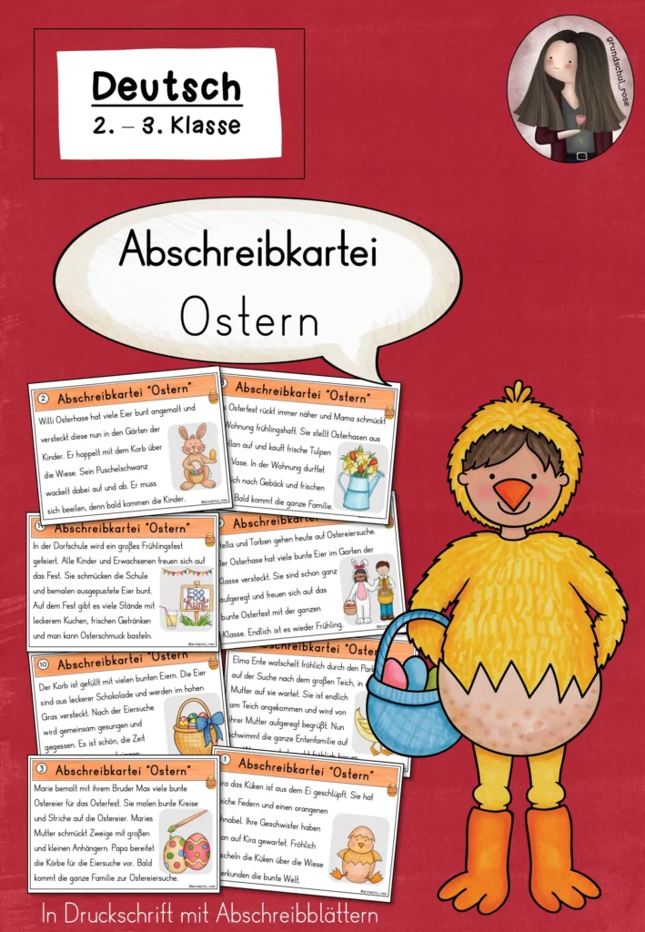 Abschreibkartei Ostern Deutsch Klasse 2-3 - Cover für Klasse 2-3