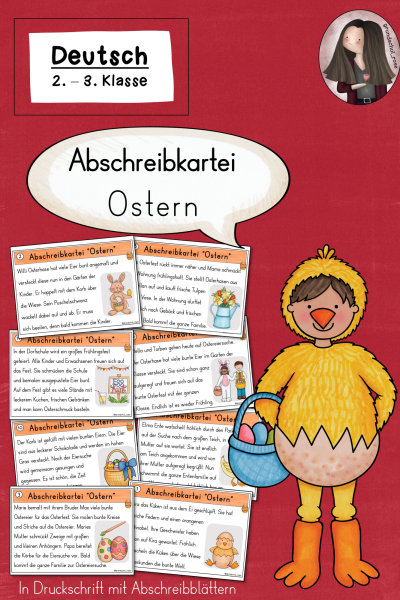 Abschreibkartei Ostern in Druckschrift (DS) (Klasse 2 bis 3) Deutsch (566776)
