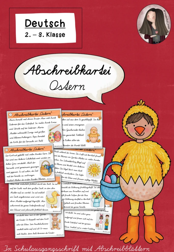 Abschreibkartei Ostern Deutsch Klasse 2-3 - Cover für Klasse 2-3
