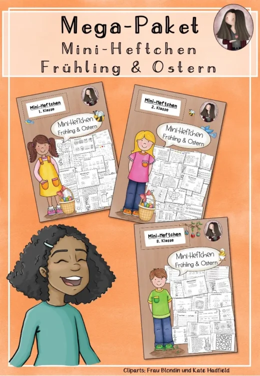 Mini-Heftchen Frühling & Ostern Klasse 1 bis 3 MEGA PAKET