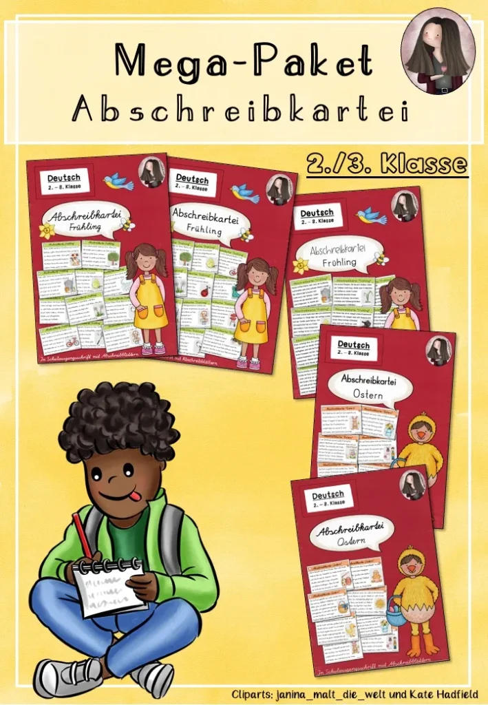Abschreibkartei Ostern Deutsch Klasse 2-3 - Cover für Klasse 2-3