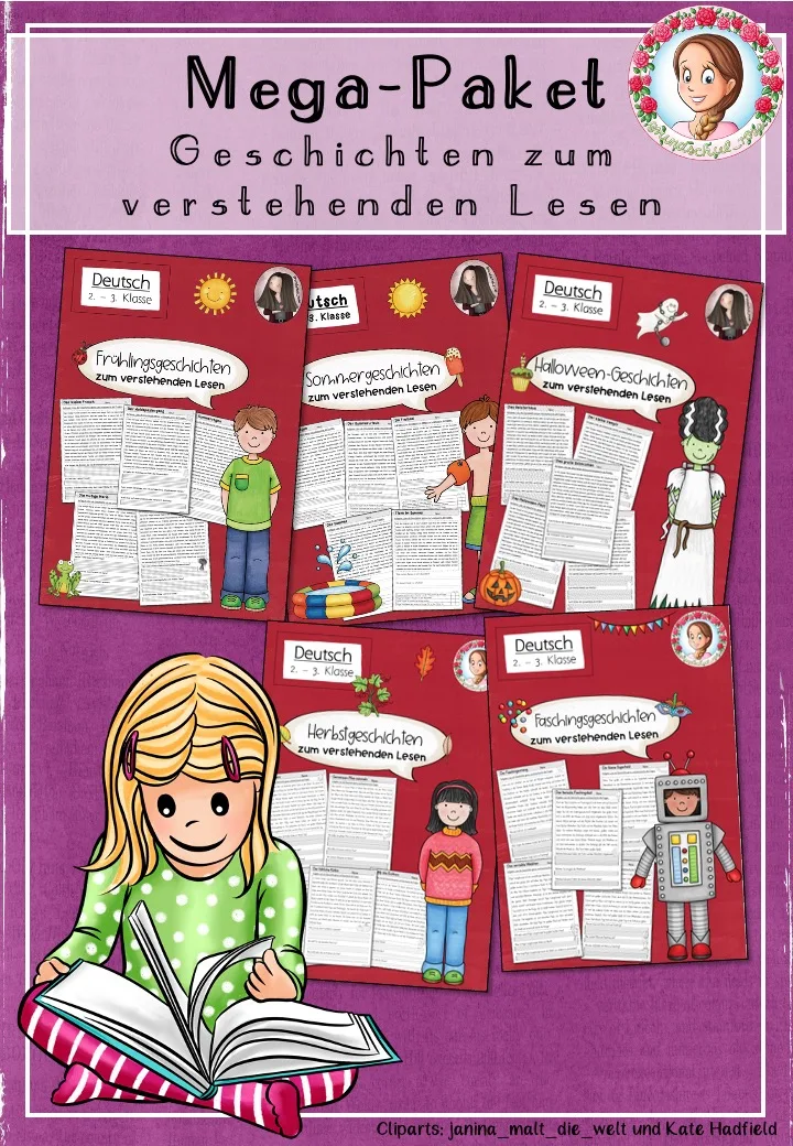 MEGA-Paket: Geschichten zum verstehenden Lesen – Leseförderung & Textverständnis (1.–4. Klasse)