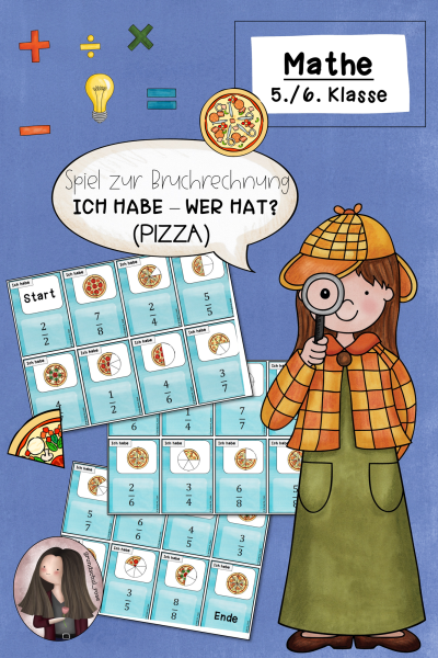 „Ich habe – wer hat?“-Spiel zur Bruchrechnung (Pizza-Version) (581522)