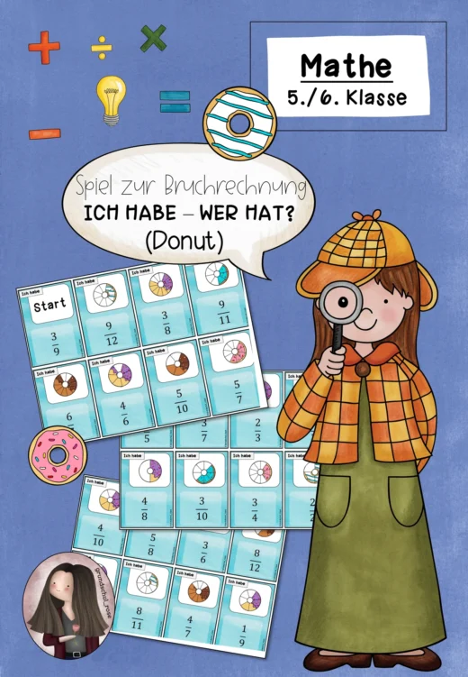 “Ich habe – wer hat?”-Spiel zur Bruchrechnung (Donut-Version)