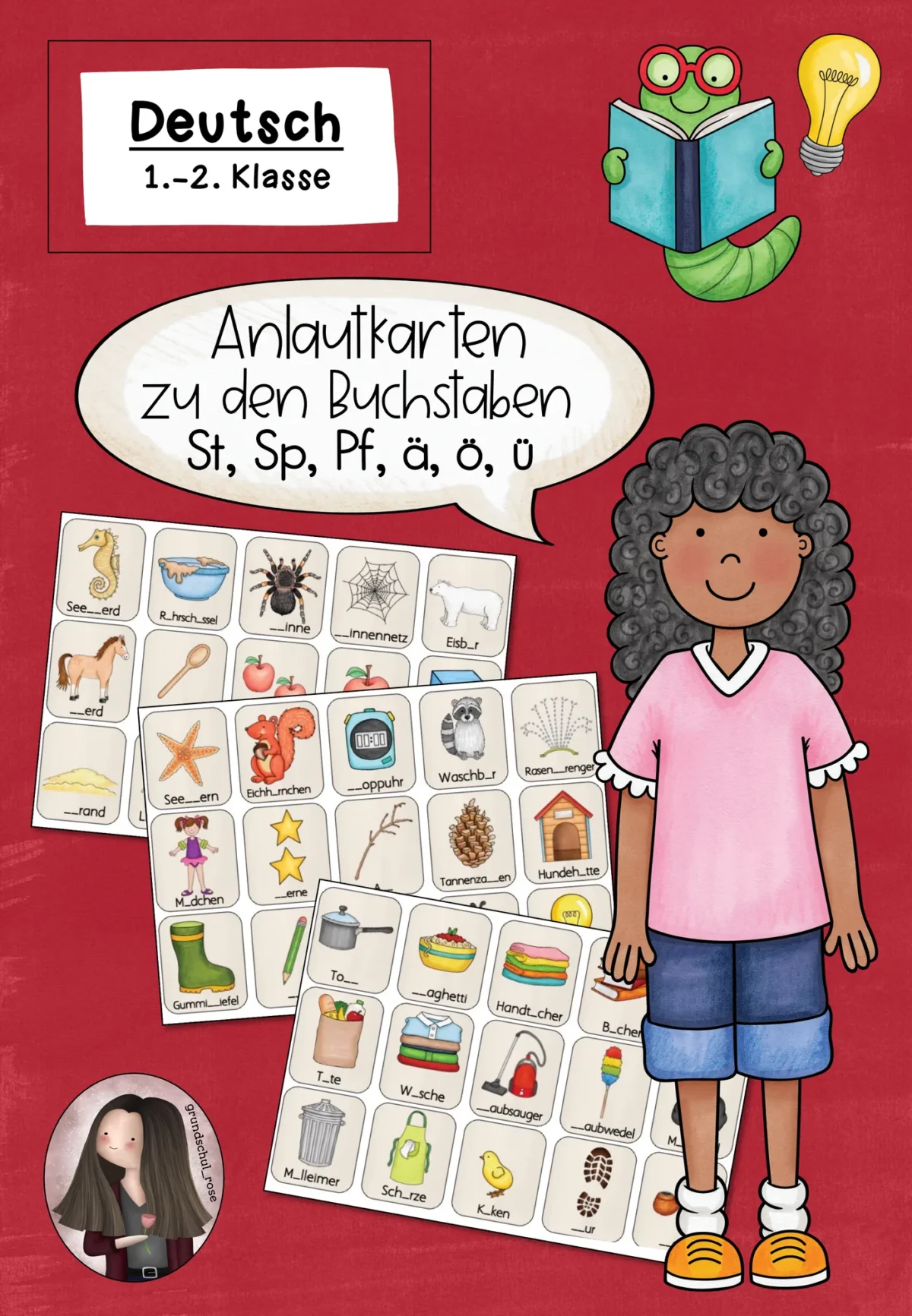 Anlautkarten zu den Buchstaben St, Sp, Pf, ä, ö, ü (Klasse 1 bis 2) Deutsch