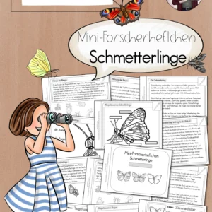 Mini-Forscherheftchen zu den Schmetterlingen / Schmetterling (2.-3. Klasse)