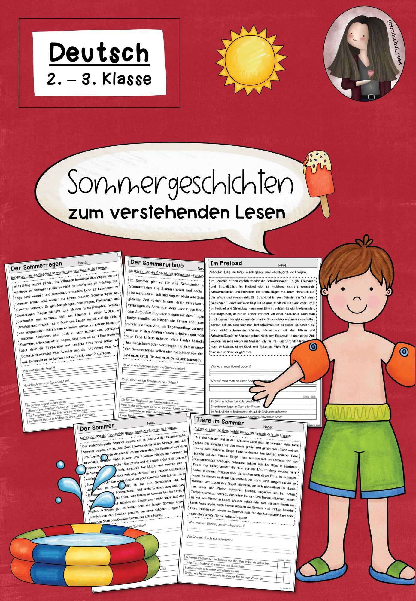Verstehendes Lesen Sommer – Lesetexte & Aufgaben Klasse 2–3