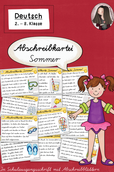 Abschreibkartei zum Sommer in Schulausgangsschrift (SAS) 2.-3. Klasse (619899)