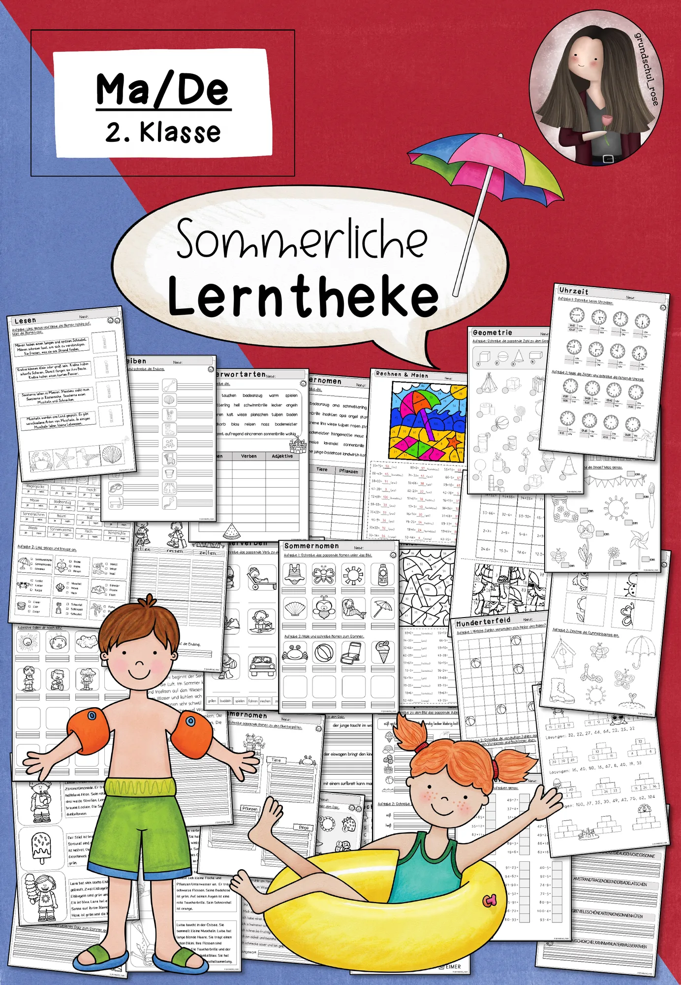 Lerntheke Sommer Klasse 2 – Deutsch & Mathe wiederholen