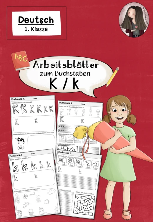 Arbeitsblätter zur Einführung des Buchstabens K (1. Klasse)