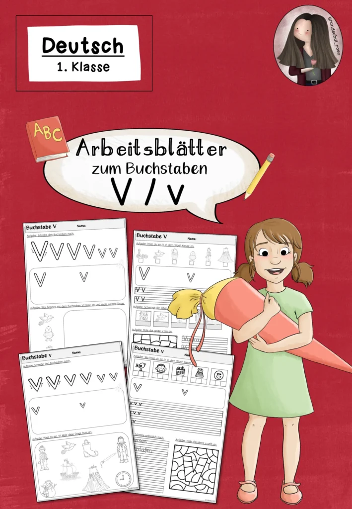 Buchstabe V Arbeitsblätter | Einführung Klasse 1