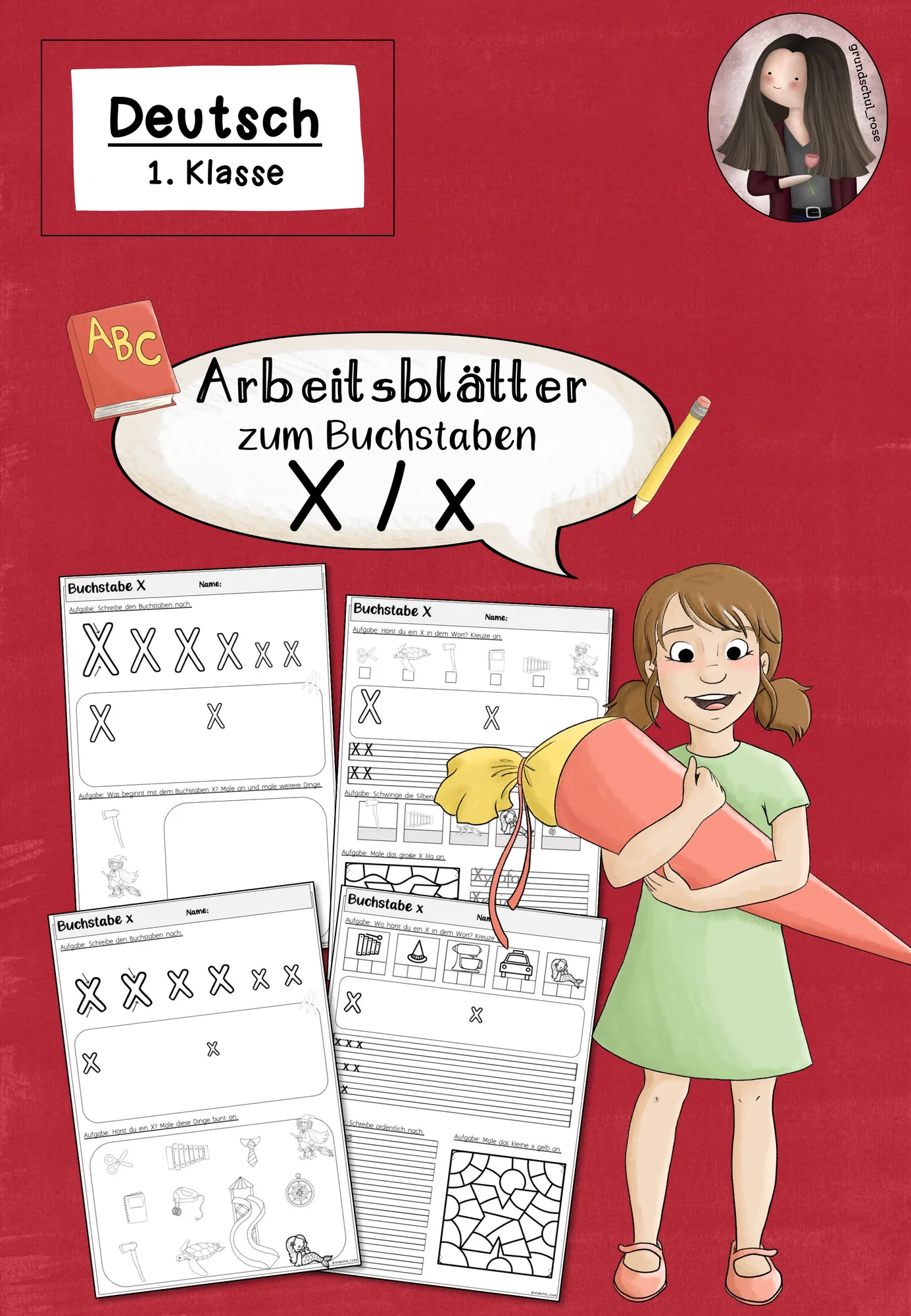 Arbeitsblätter zur Einführung des Buchstabens X (1. Klasse)