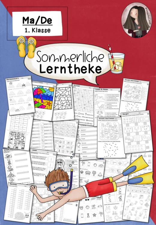 Sommerliche Lerntheke 1. Klasse – Abwechslungsreiche Übungen in Deutsch & Mathe