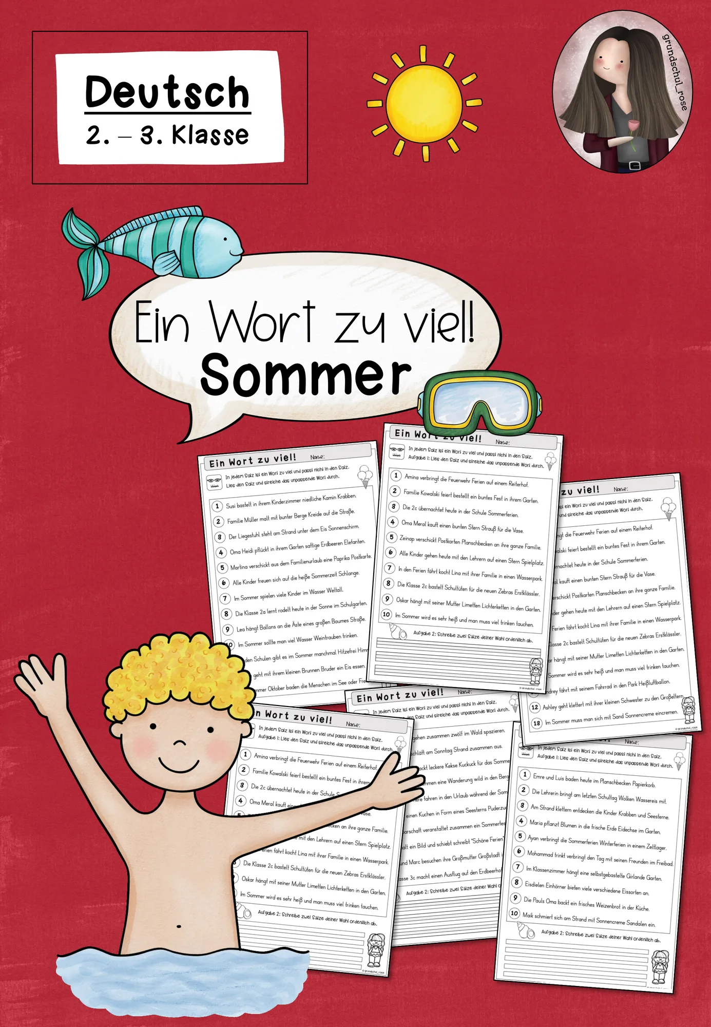 Ein Wort zu viel – Sommer Deutschübung für die 2. & 3. Klasse