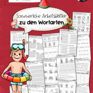 Sommerliche Arbeitsblätter zu den Wortarten (2. Klasse)