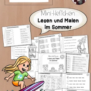 Mini-Heftchen: Lesen und Malen im Sommer (1.-2. Klasse)