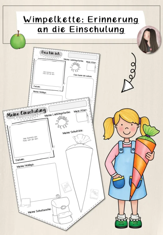 Erinnerung an die Einschulung (Wimpelkette)