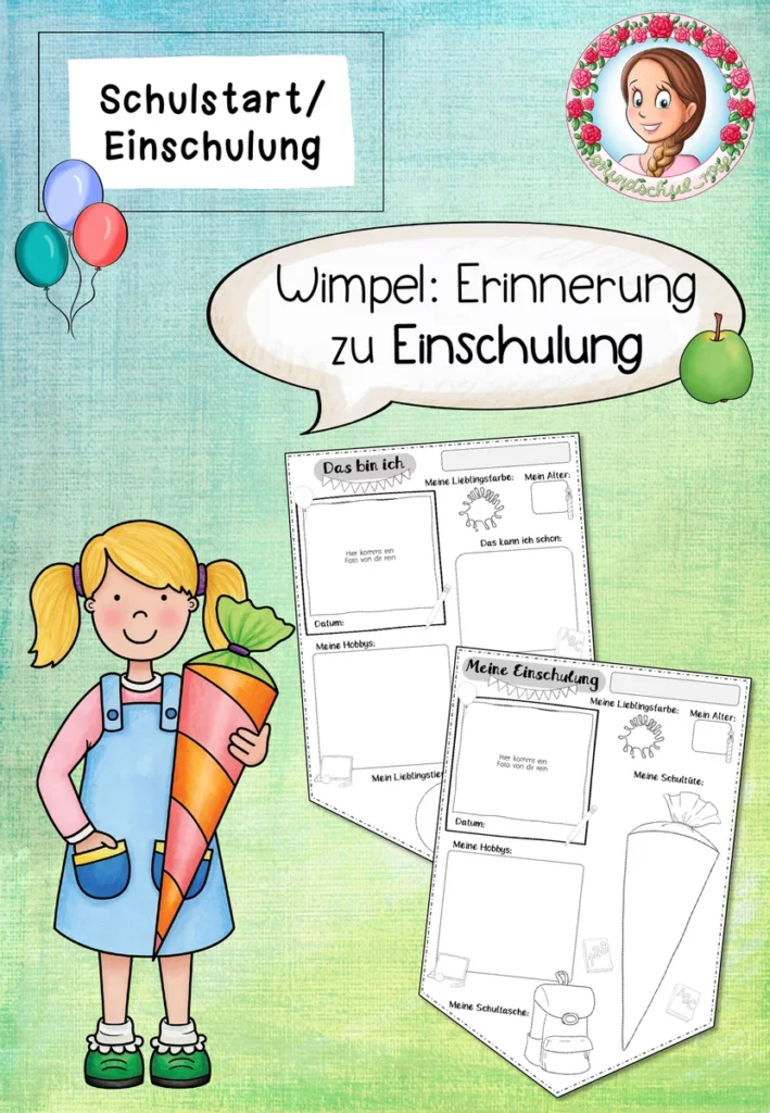 Erinnerung an die Einschulung (Wimpelkette)