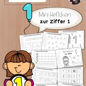 Mini-Heftchen zur Ziffer/Zahl 1 (1. Klasse)