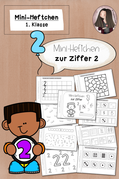 Mini-Heftchen zur Ziffer/Zahl 2 (1. Klasse) (668272)