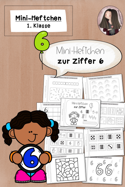 Mini-Heftchen zur Ziffer/Zahl 6 (1. Klasse) (668399)