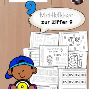 Mini-Heftchen zur Ziffer/Zahl 9 (1. Klasse)