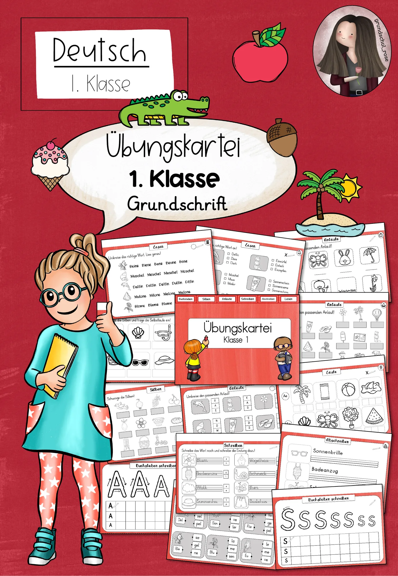 Übungskartei Grundschrift Deutsch Klasse 1 - Cover für Klasse 1