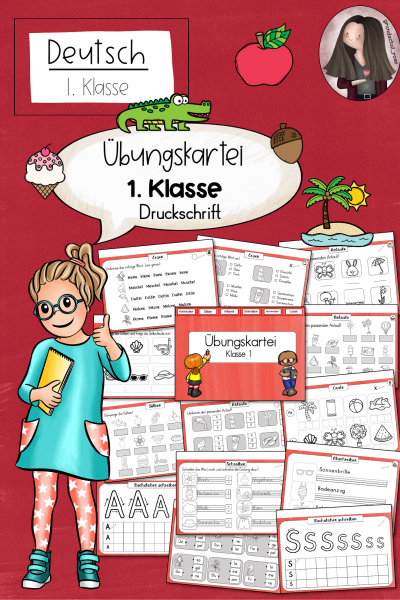 Übungskartei Druckschrift (Klasse 1) Deutsch (690476)