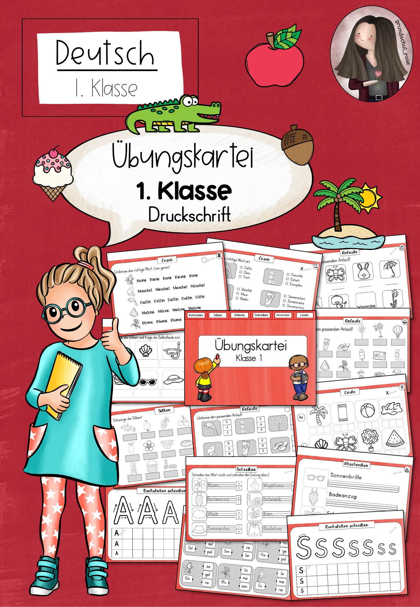 Übungskartei Druckschrift (Klasse 1) Deutsch