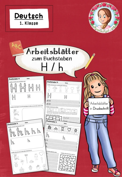 Arbeitsblätter zur Einführung des Buchstabens H in Druckschrift (1. Klasse)