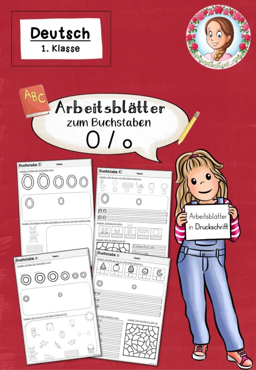 Arbeitsblätter zur Einführung des Buchstabens O in Druckschrift (1. Klasse)