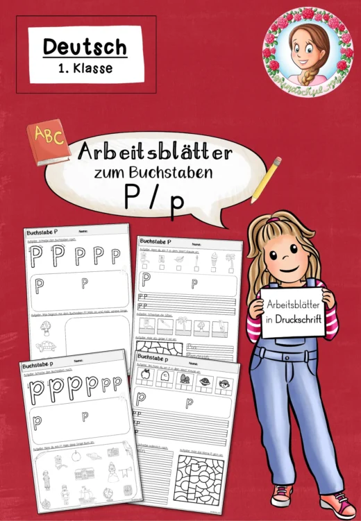 Arbeitsblätter zur Einführung des Buchstabens P in Druckschrift (1. Klasse)