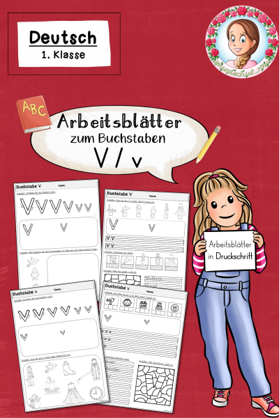 Arbeitsblätter zur Einführung des Buchstabens V in Druckschrift (1. Klasse) (709027)