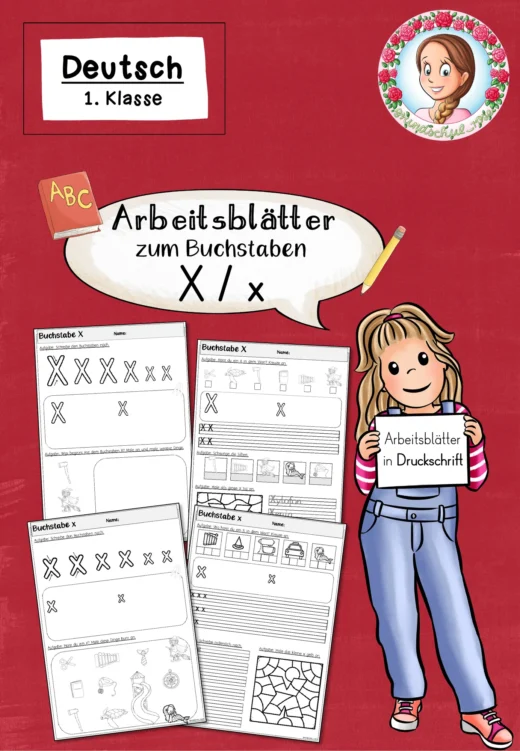 Arbeitsblätter zur Einführung des Buchstabens X in Druckschrift (1. Klasse)
